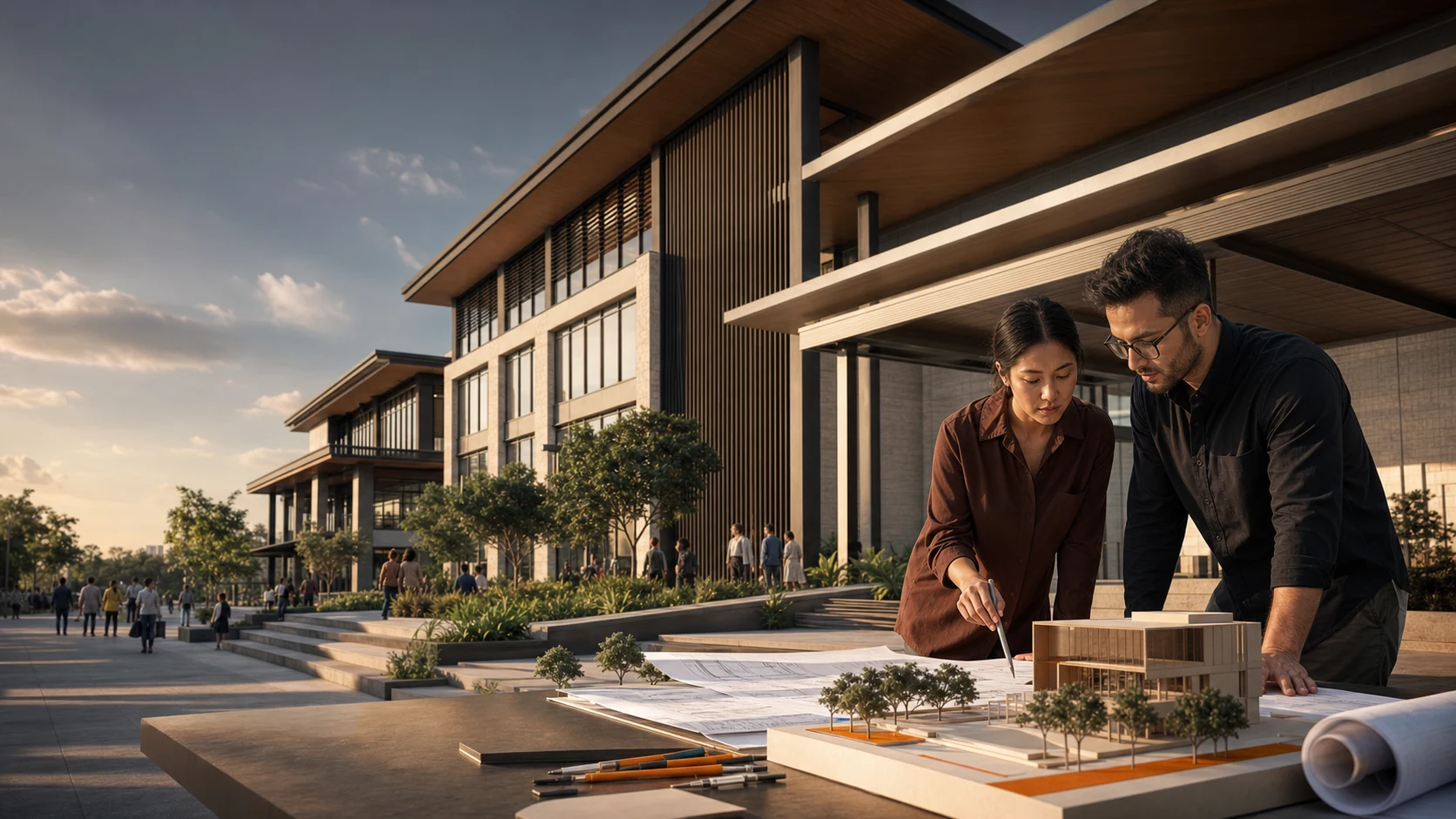 Viraya architects developing a contemporary building and landscaped public realm