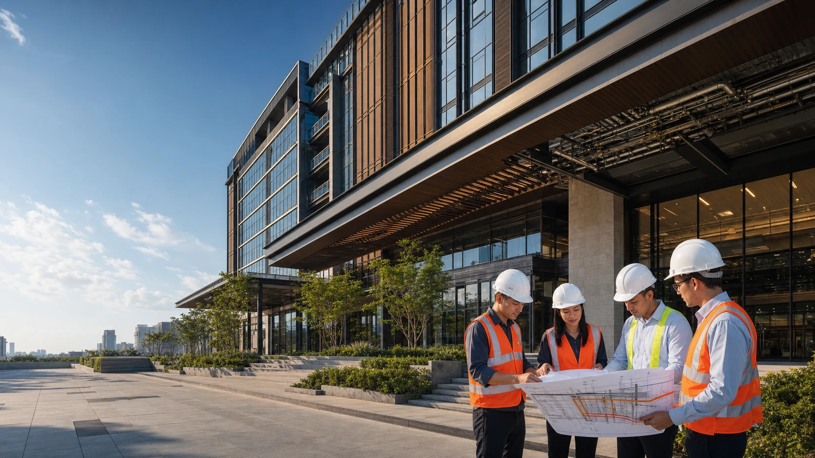 Modern building engineering project