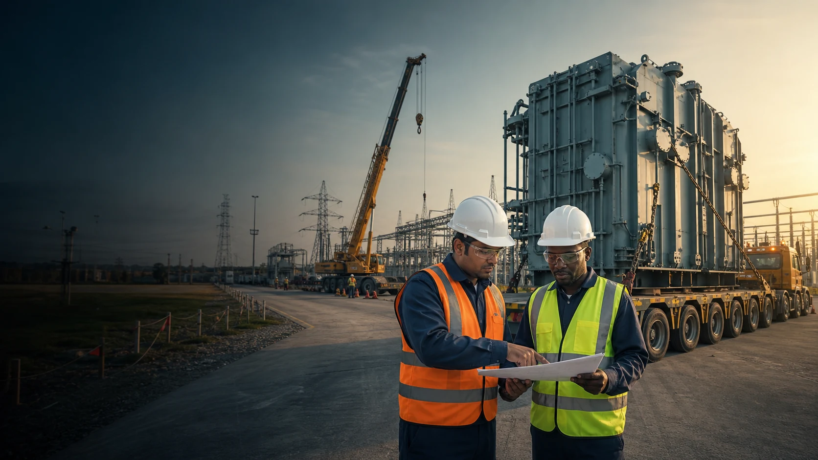 Viraya project-logistics team coordinating heavy power equipment delivery