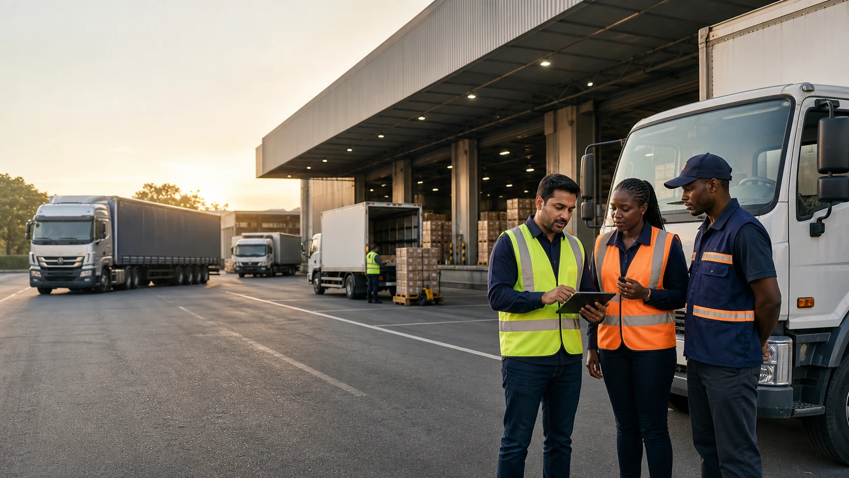 Viraya road-distribution team coordinating freight trucks
