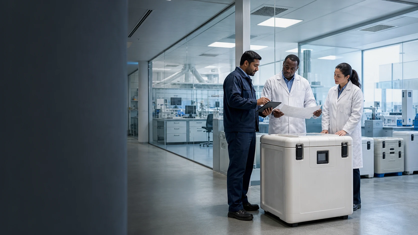 Viraya team coordinating a life-sciences facility and insulated product shipment
