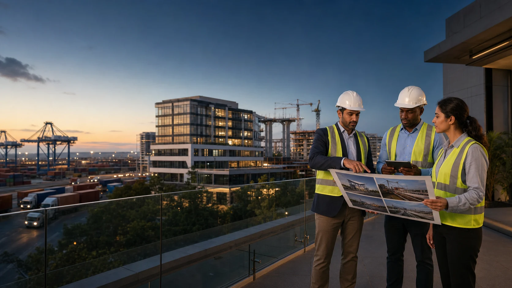 Viraya India and Nigeria team reviewing engineering, infrastructure and logistics progress