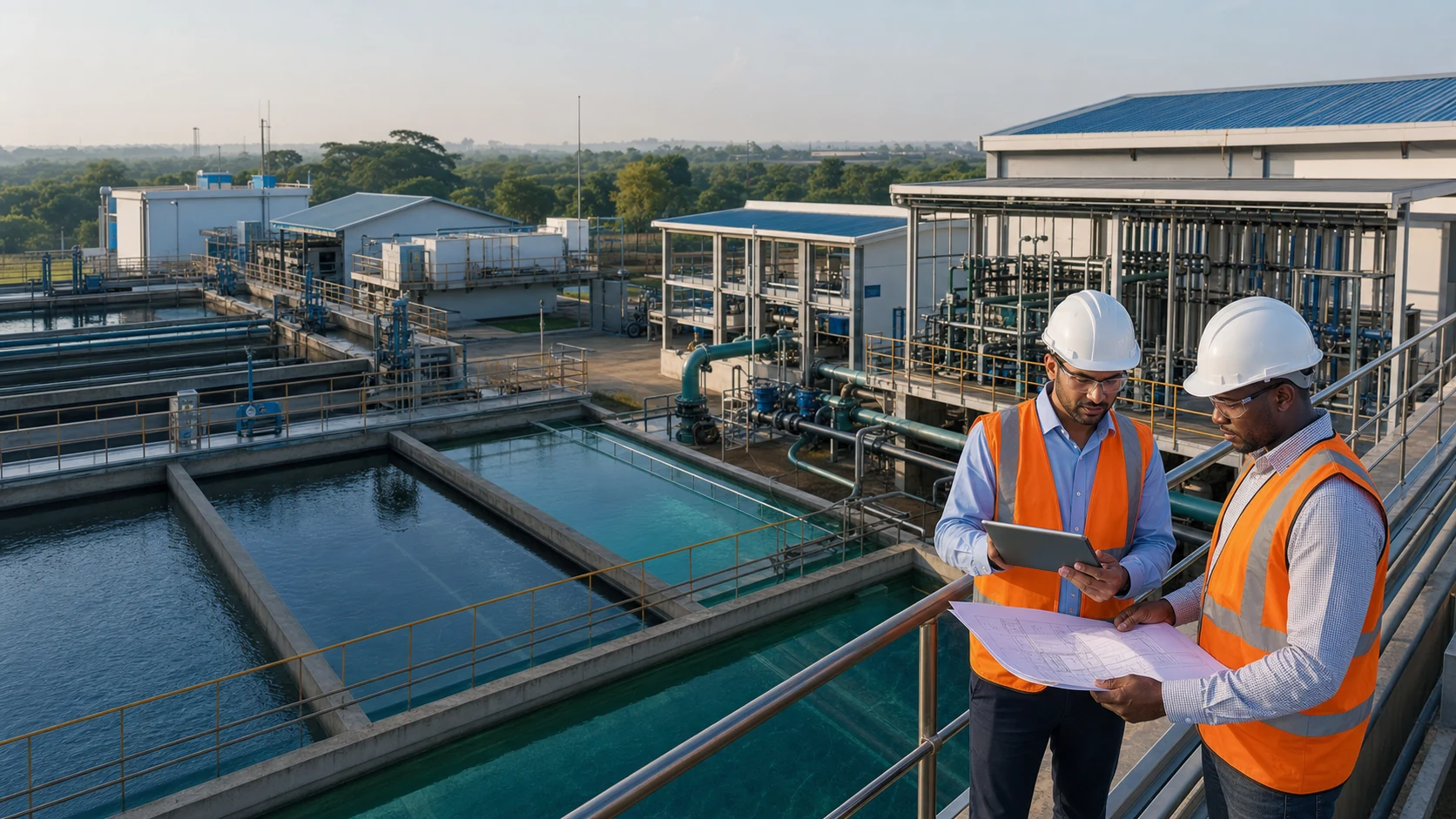 Clean-water clarification basins, process systems and engineering inspection